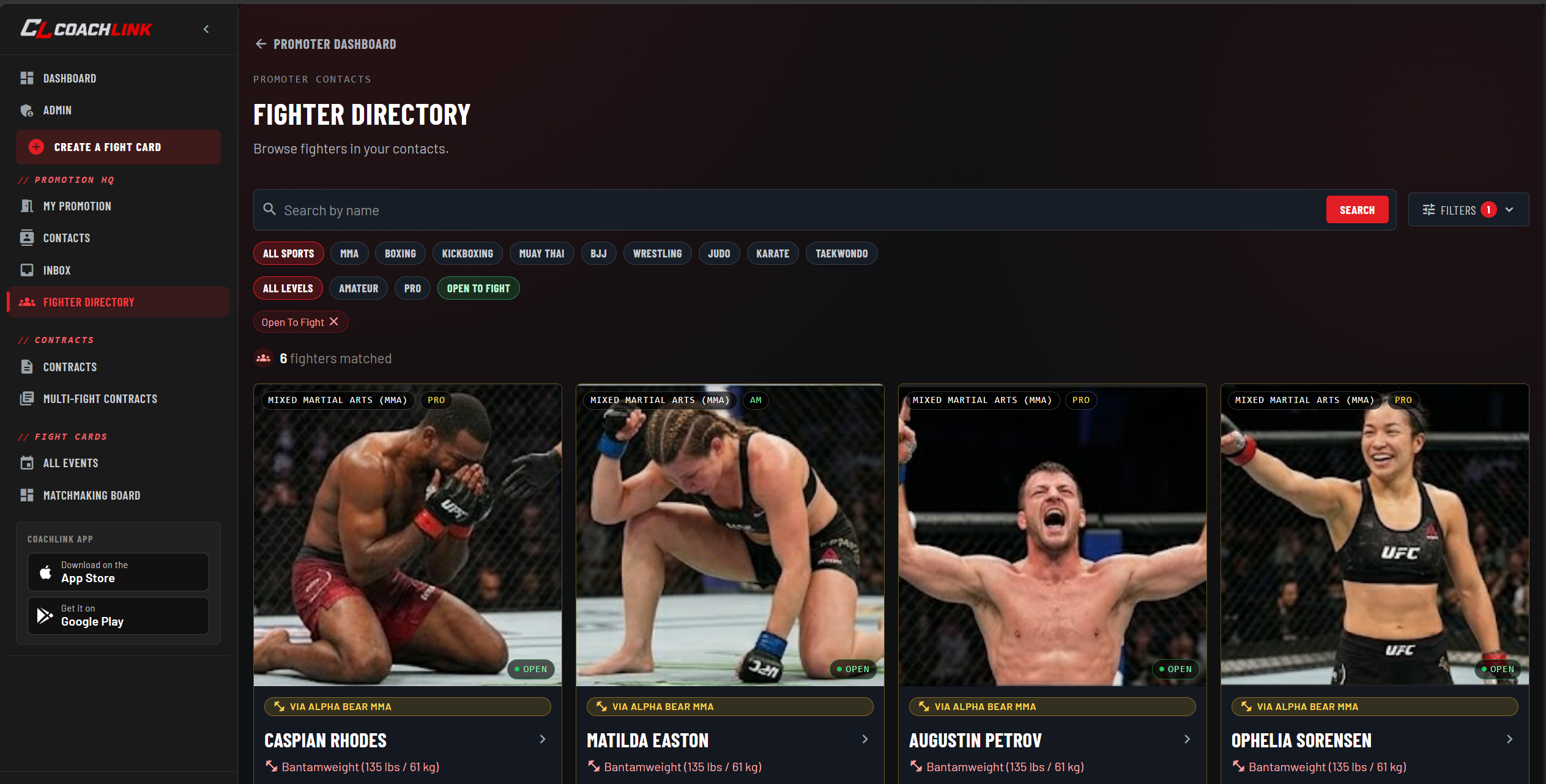 Fighter discovery directory