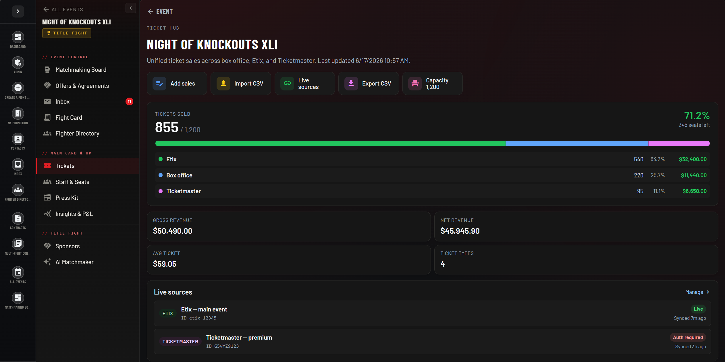 Ticket allocations and payouts